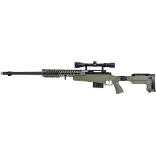 WellFire MB4418-3 Bolt Action Airsoft Sniper Rifle w/ Scope - OD GREEN
