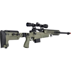 WellFire MB4418-3 Bolt Action Airsoft Sniper Rifle w/ Scope - OD GREEN