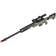 WellFire MB4418-3 Bolt Action Airsoft Sniper Rifle w/ Scope - OD GREEN