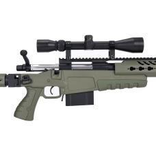 WellFire MB4418-3 Bolt Action Airsoft Sniper Rifle w/ Scope & Bipod - OD GREEN