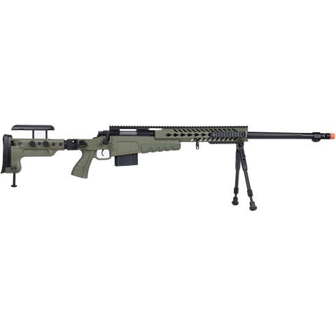 WellFire MB4418-3 Bolt Action Airsoft Sniper Rifle w/ Bipod - OD GREEN