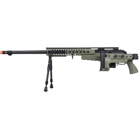 WellFire MB4418-3 Bolt Action Airsoft Sniper Rifle w/ Bipod - OD GREEN