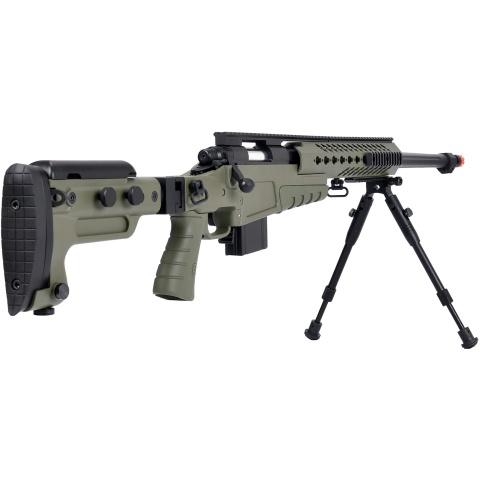 WellFire MB4418-3 Bolt Action Airsoft Sniper Rifle w/ Bipod - OD GREEN