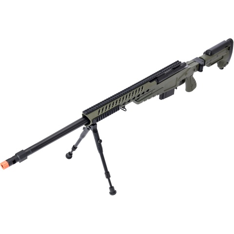 WellFire MB4418-3 Bolt Action Airsoft Sniper Rifle w/ Bipod - OD GREEN