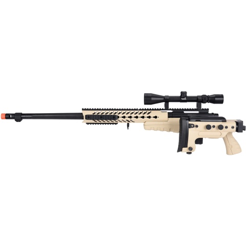 WellFire MB4418-3 Bolt Action Airsoft Sniper Rifle w/ Scope - TAN