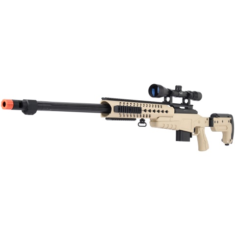 WellFire MB4418-3 Bolt Action Airsoft Sniper Rifle w/ Scope - TAN
