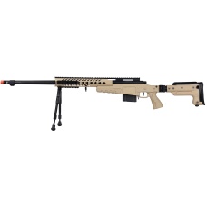 WellFire MB4418-3 Bolt Action Airsoft Sniper Rifle w/ Bipod - TAN