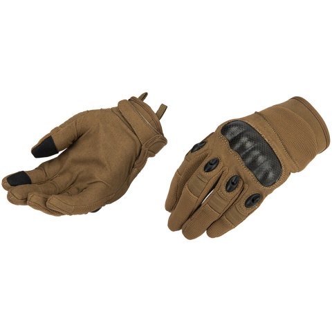 Lancer Tactical Kevlar Airsoft Tactical Hard Knuckle Gloves [SMALL] - TAN