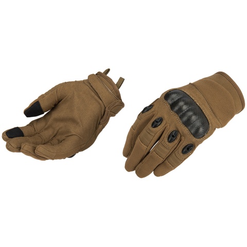 Lancer Tactical Kevlar Airsoft Tactical Hard Knuckle Gloves [MED] - TAN