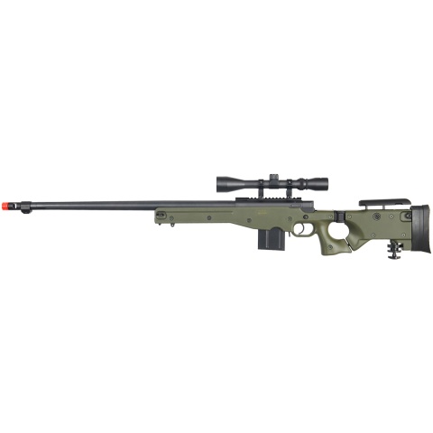 WellFire Airsoft L96 AWP BOLT Action Rifle w/ Fluted Barrel, Duplex Scope - OD