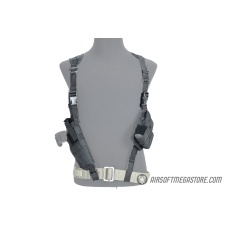 Lancer Tactical Shoulder Holster Rig with Pistol Magazine Pouches (Color: Black)