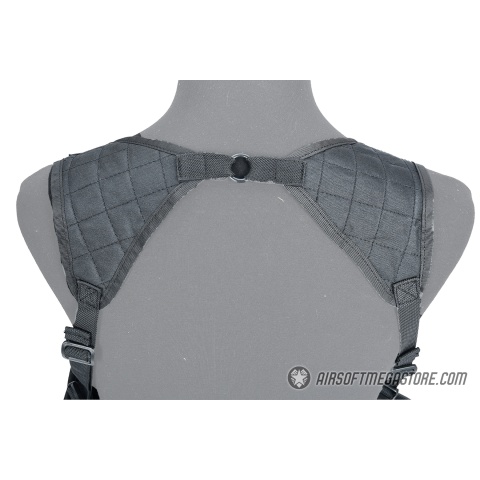 Lancer Tactical Shoulder Holster Rig with Pistol Magazine Pouches (Color: Black)