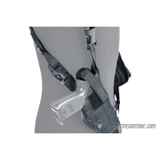 Lancer Tactical Shoulder Holster Rig with Pistol Magazine Pouches (Color: Black)