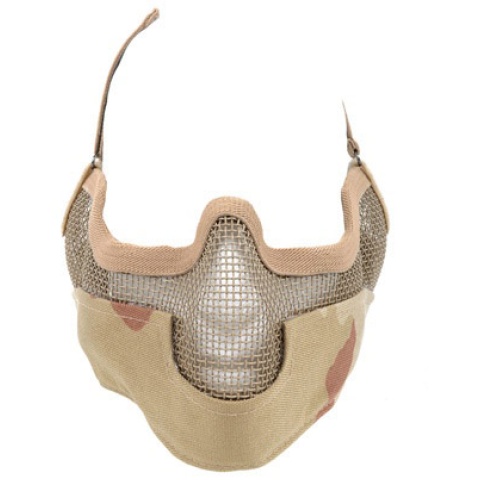 Black Bear Airsoft Steel Mesh Padded Lower Face Mask - DESERT