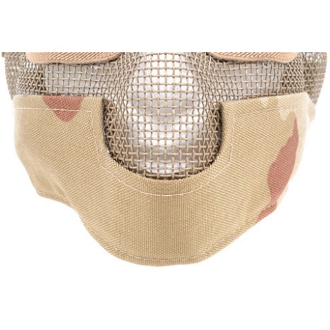 Black Bear Airsoft Steel Mesh Padded Lower Face Mask - DESERT