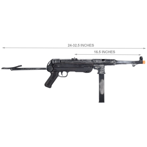 WWII Overlord Series MP40 Airsoft AEG Submachine Gun - BATTLEWORN STEEL