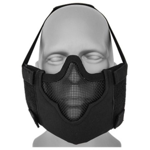 Black Bear Airsoft Steel Mesh Padded Lower Face Mask - BLACK