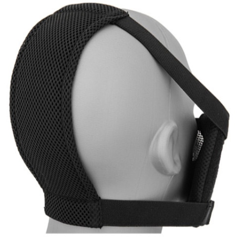 Black Bear Airsoft Steel Mesh Padded Lower Face Mask - BLACK