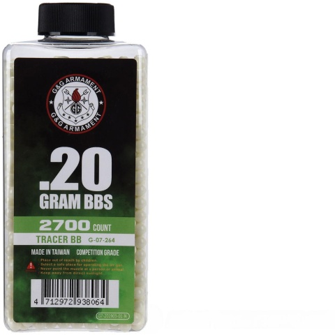 G&G 6mm Competition Grade 0.20g Airsoft Tracer BBs [2700 Round Bottle] - GREEN
