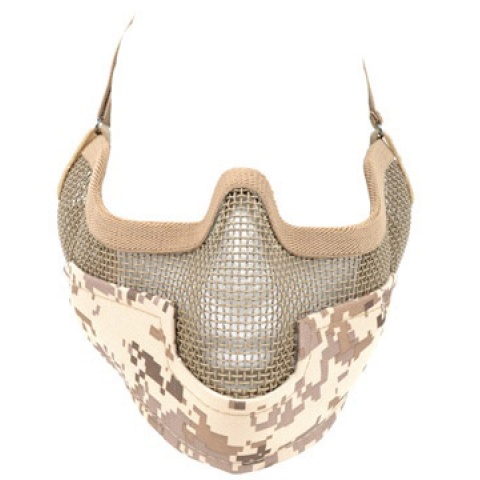 Black Bear Airsoft Steel Mesh Padded Lower Face Mask - DESERT MARPAT