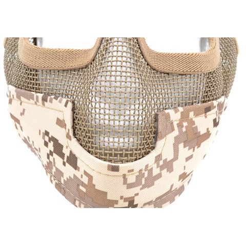 Black Bear Airsoft Steel Mesh Padded Lower Face Mask - DESERT MARPAT