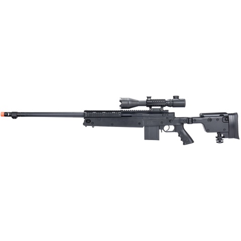 WellFire MB4407 Bolt Action Airsoft Sniper Rifle w/ Scope - BLACK