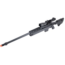 WellFire MB4407 Bolt Action Airsoft Sniper Rifle w/ Scope - BLACK