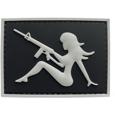 G-Force Mudflap Girl w/ Rifle PVC (Right) Patch - BLACK/GRAY