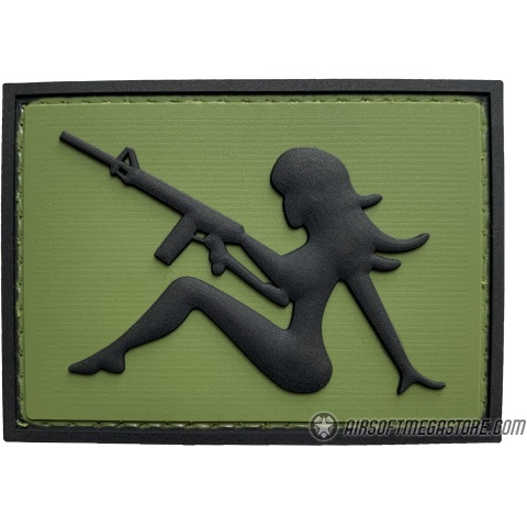 G-Force Mudflap Girl w/ Rifle PVC (Right) Patch - OD/BLACK