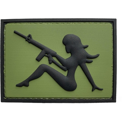 G-Force Mudflap Girl w/ Rifle PVC (Right) Patch - OD/BLACK