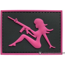 G-Force Mudflap Girl w/ Rifle PVC (Right) Patch - BLACK/PINK