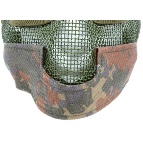 Black Bear Airsoft Steel Mesh Padded Lower Face Mask - FLECKTARN