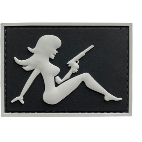 G-Force Mudflap Girl w/ Pistol PVC (Left) Patch - BLACK/GRAY