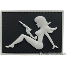 G-Force Mudflap Girl w/ Pistol PVC (Right) Patch - BLACK/GRAY