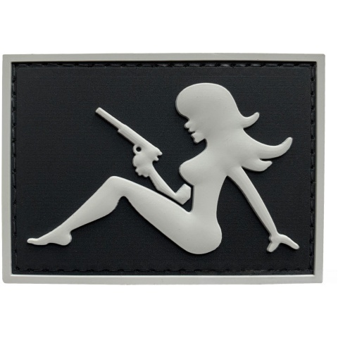 G-Force Mudflap Girl w/ Pistol PVC (Right) Patch - BLACK/GRAY