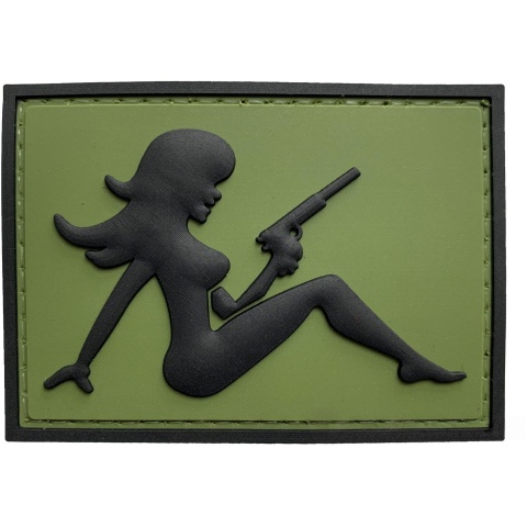 G-Force Mudflap Girl w/ Pistol PVC (Left) Patch - OD/BLACK