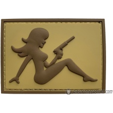 G-Force Mudflap Girl w/ Pistol PVC (Left) Patch - TAN/BROWN