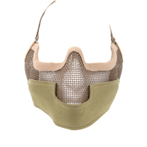 Black Bear RAIDER Steel Mesh Padded Airsoft Lower Face Mask - TAN