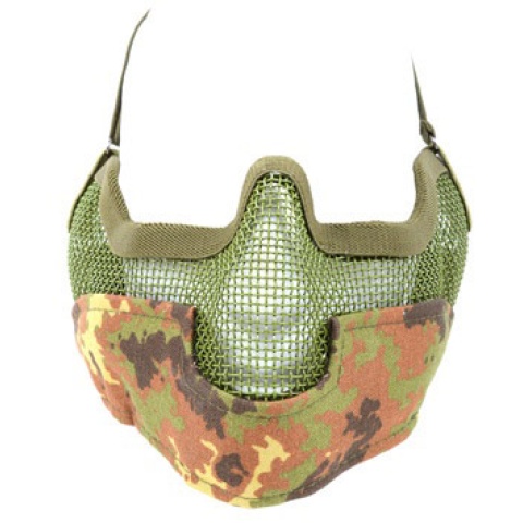 Black Bear Airsoft Steel Mesh Padded Lower Face Mask - VEGETATION