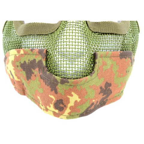 Black Bear Airsoft Steel Mesh Padded Lower Face Mask - VEGETATION
