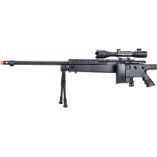 WellFire MB4407 Bolt Action Airsoft Sniper Rifle w/ Scope & Bipod - Black
