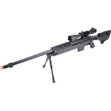 WellFire MB4407 Bolt Action Airsoft Sniper Rifle w/ Scope & Bipod - Black