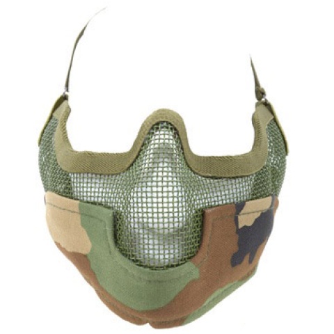 Black Bear RAIDER Steel Mesh Airsoft Lower Face Mask - Woodland