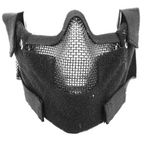 Black Bear Airsoft Splinter Steel Mesh Padded Face Mask - BLACK - DISCONTINUED