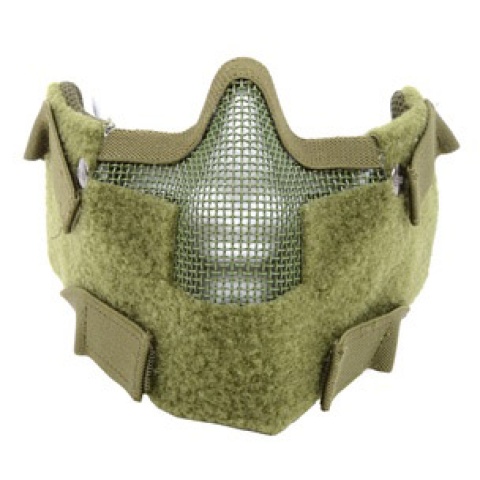 Black Bear Airsoft Splinter Steel Mesh Padded Face Mask - OD GREEN - DISCONTINUED