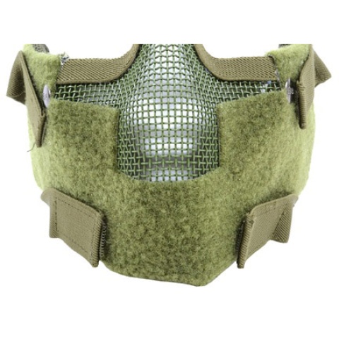 Black Bear Airsoft Splinter Steel Mesh Padded Face Mask - OD GREEN - DISCONTINUED