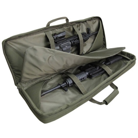 Condor Outdoor 46in Double Rifle Case w/ MOLLE Mag Pouches - OD GREEN