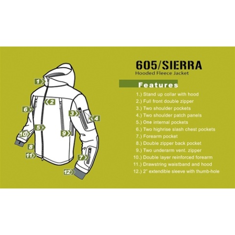 Condor Outdoor Tactical SIERRA Hooded Fleece Jacket #605 - TAN