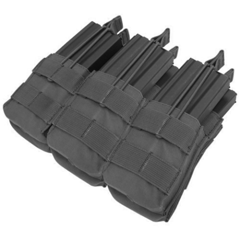 Condor Outdoor MOLLE Open-Top Triple Stacker M4 Magazine Pouch - BLACK