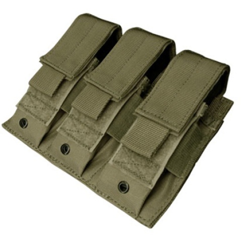 Condor Outdoor Tactical MOLLE Triple Pistol Magazine Pouch - OD